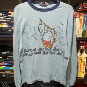 Vintage Snoopy Skiing Hot Dog Long Sleeve Shirt
